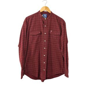 Vintage Texas Cotton Mens Button Down Red Plaid Size M/L Western Shirt USA Made